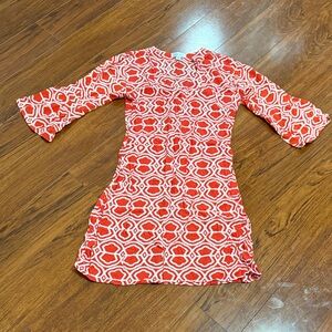 Escapada Orange and White Mini Dress